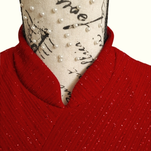 Alex Evenings Women's Red Sparkle Gown (AF02) - Picture 6 of 10